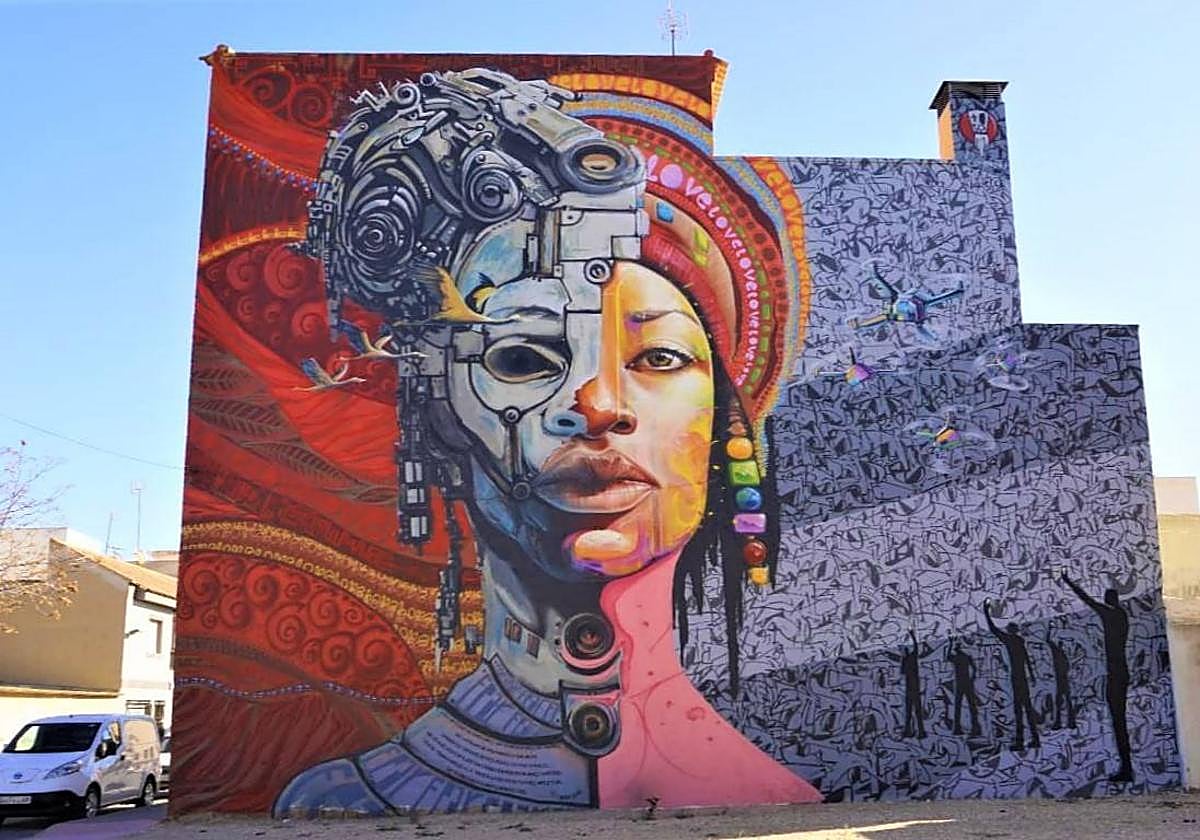 A mural from Los Alcázares, nominated for best graffiti in the world Pledge Times
